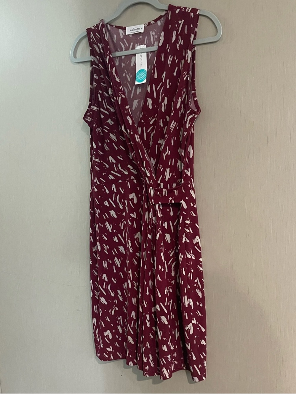 Kaileigh stitch fix NWT XLP Burgundy wine purple v neck Sleeveless Wrap Dress